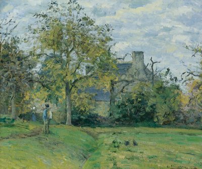 Het huis van Piette in Montfoucault door Camille Jacob Pissarro